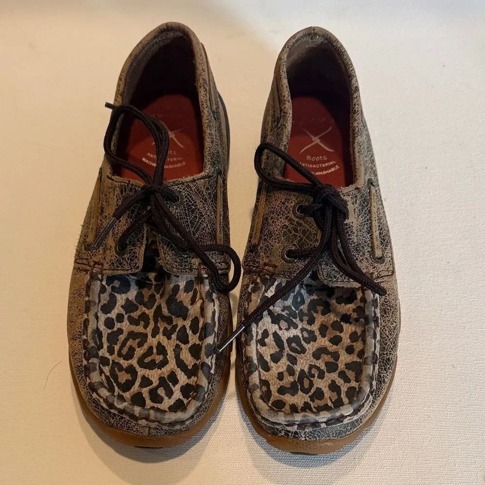 Twisted X Leopard Print Casual Moccasin - Brown and Black